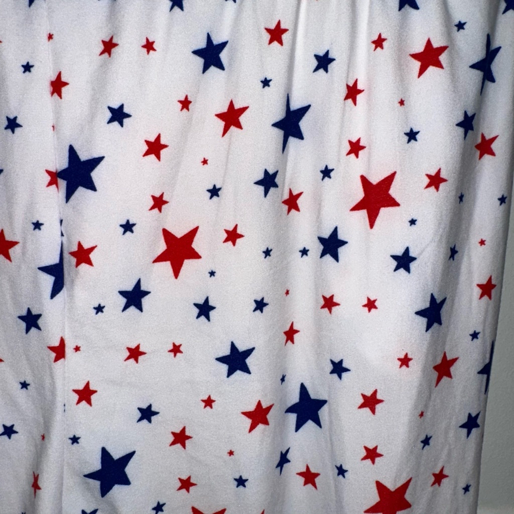 Women's Love Streak Jogger Pants Size M White Red Blue Stars Stars Loungewear - Picture 8 of 8